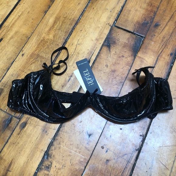 Patent Leather Balconette bra, size L/29” C and S/26” A. - Picture 7 of 12